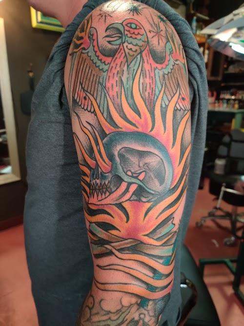 Classic rose tattoo